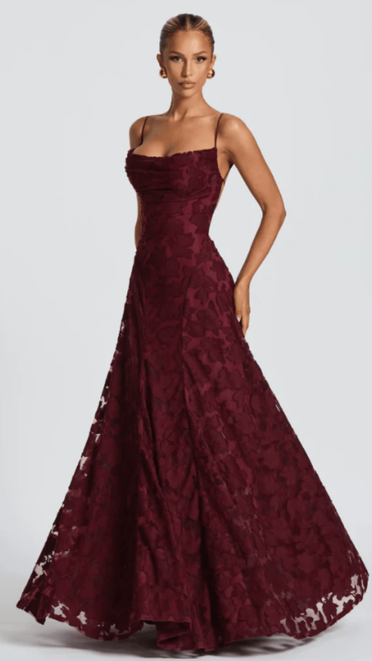 Sofia Backless Lace Maxi Dress - Avorelia