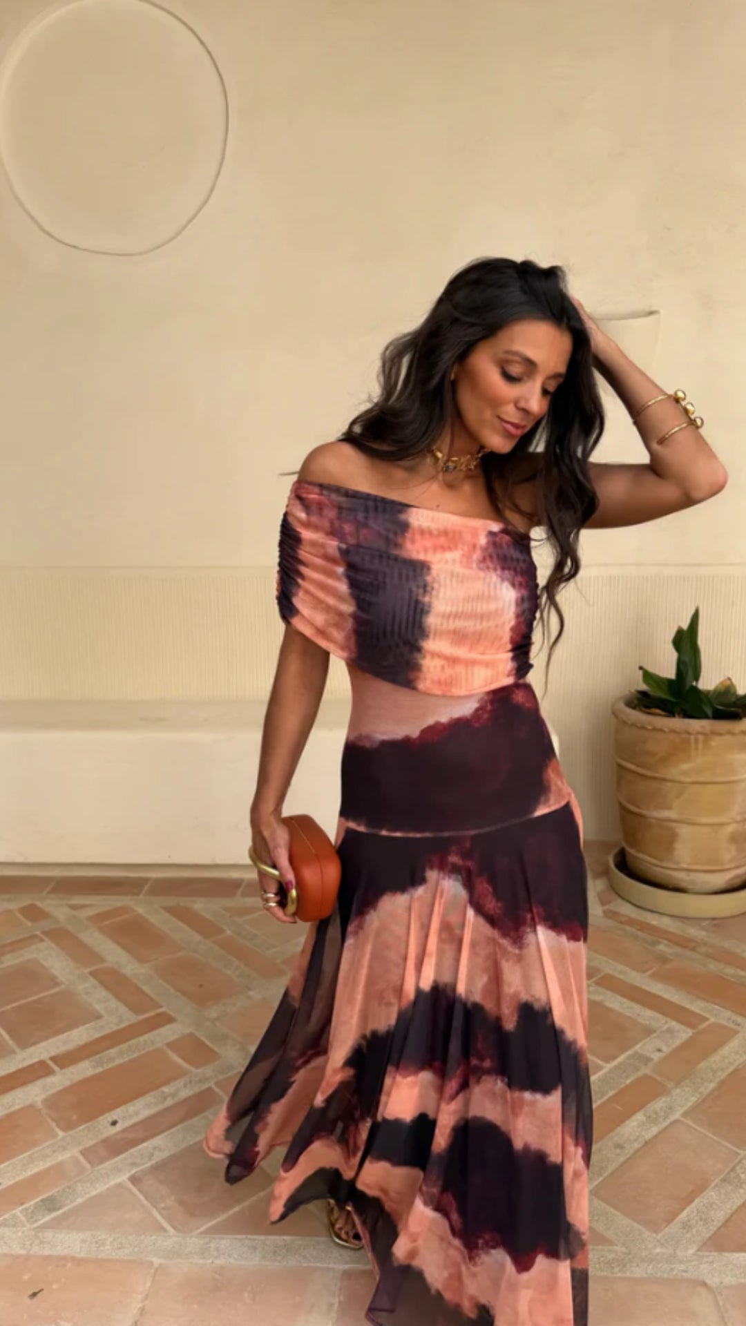 Sienna Off - Shoulder Mesh Maxi Dress - Avorelia