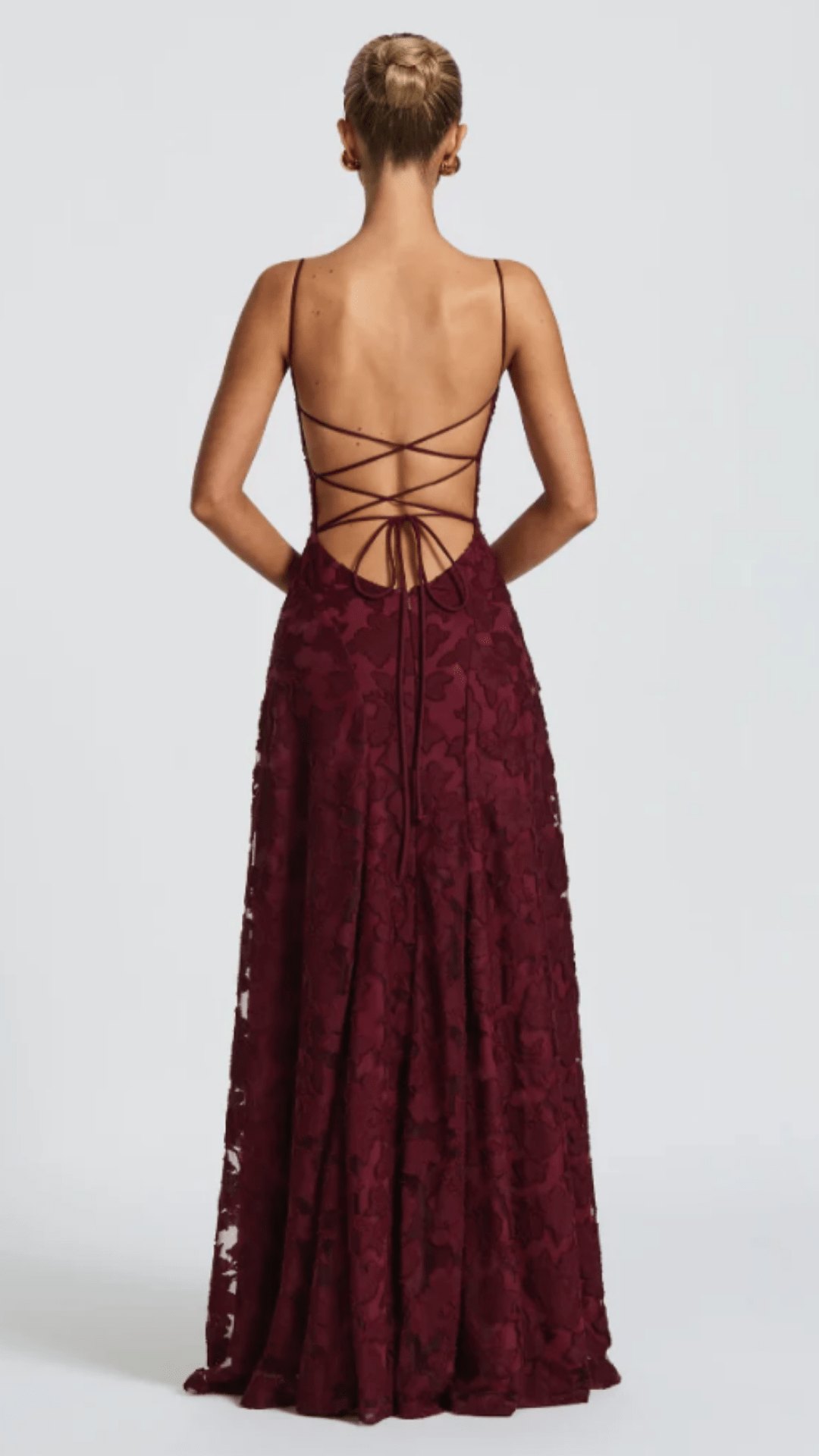 Sofia Backless Lace Maxi Dress - Avorelia