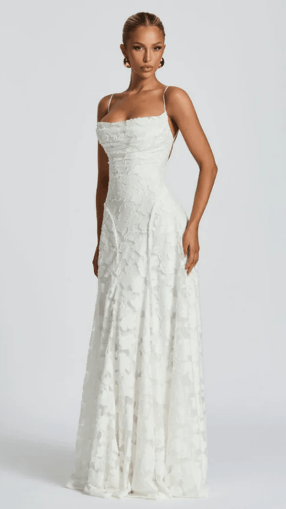 Sofia Backless Lace Maxi Dress - Avorelia