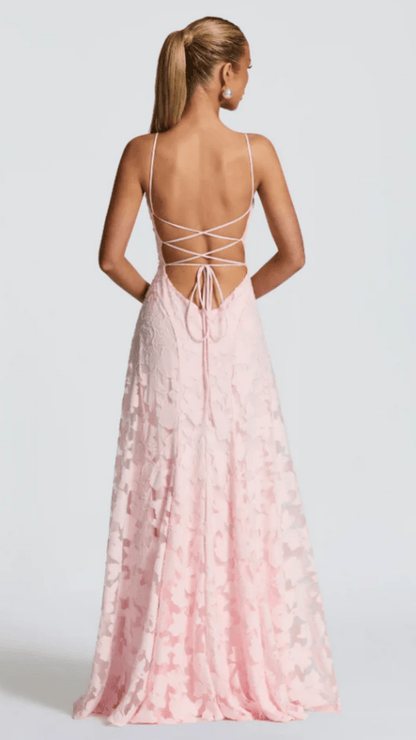 Sofia Backless Lace Maxi Dress - Avorelia