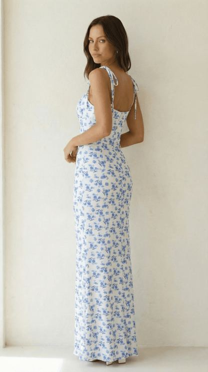 Floral Spaghetti Strap Maxi Dress - Avorelia