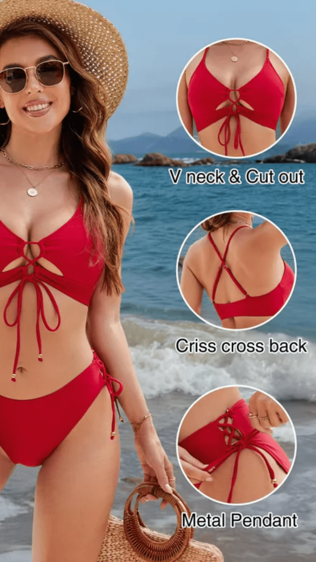 Mia Bikini Front Lace - Up Tie - Side Set - Avorelia