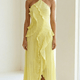 Ruffle Chiffon Halterneck Maxi Dress