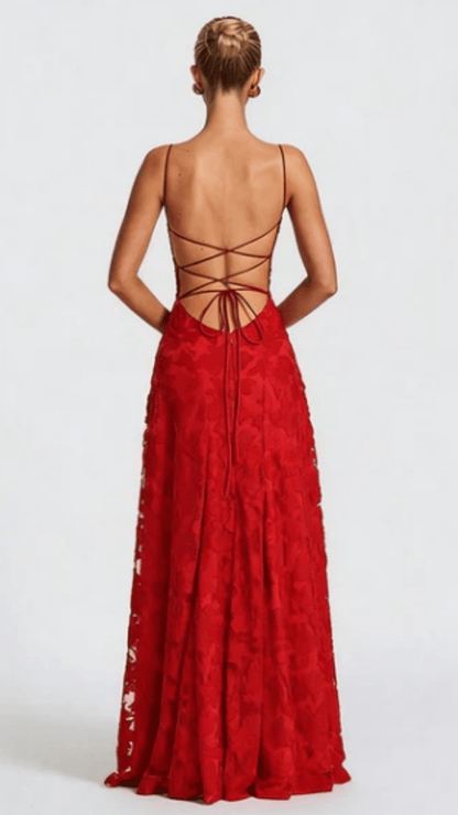 Sofia Backless Lace Maxi Dress - Avorelia